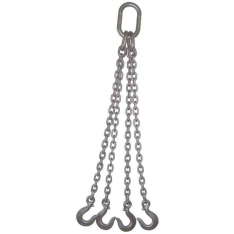 ACCO CHAIN 384OS5, 3/8" FOUR LEG CHAIN SLING OBLONG SLING HOOKS 5'